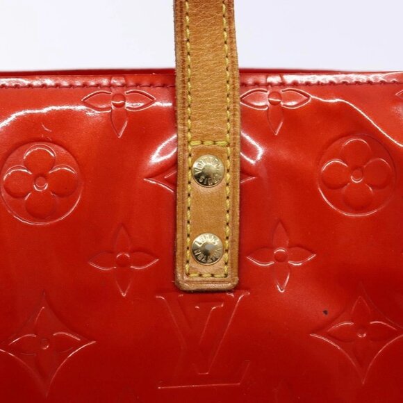 LOUIS VUITTON Monogram Vernis Reade PM Hand Bag Red Rouge LV Auth - Picture 12 of 16